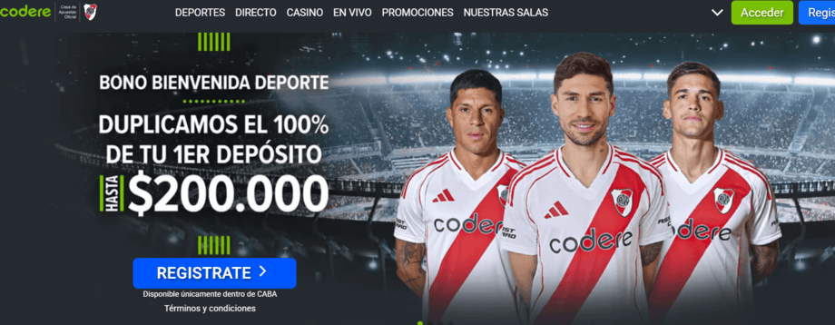 bono bienvenida deportes codere argentina