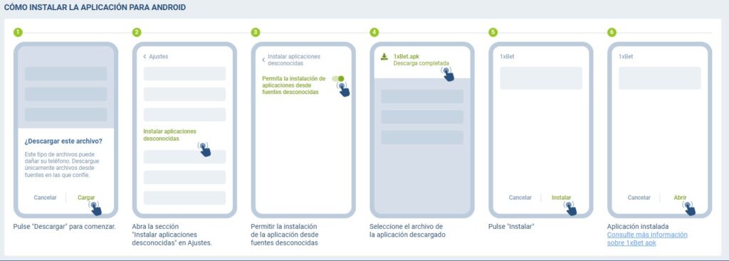 Cómo instalar la app de 1xbet para android