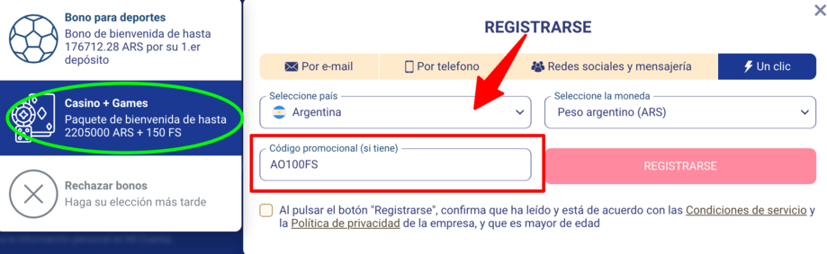 registro wepari paso 1 casino