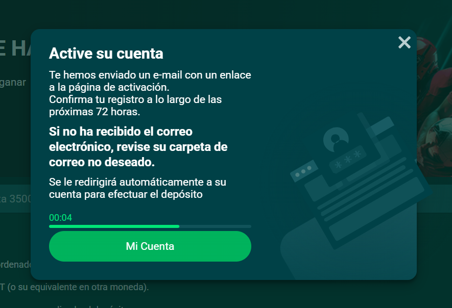 Imagen de activaci&oacute;n de cuenta en 22Bit