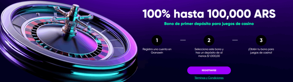 Captura del bono de giros gratis de Granawin