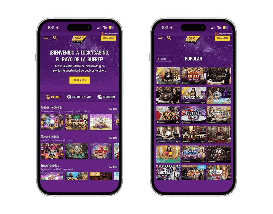 lucky casino vista previa movil 1