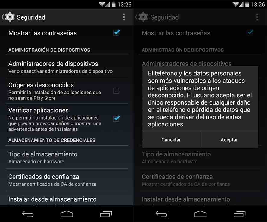 Android ajustes