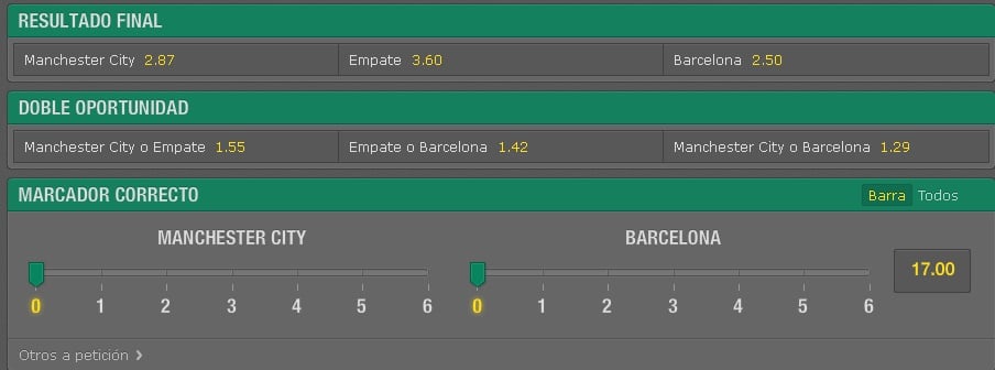 Apuesta simple en bet365