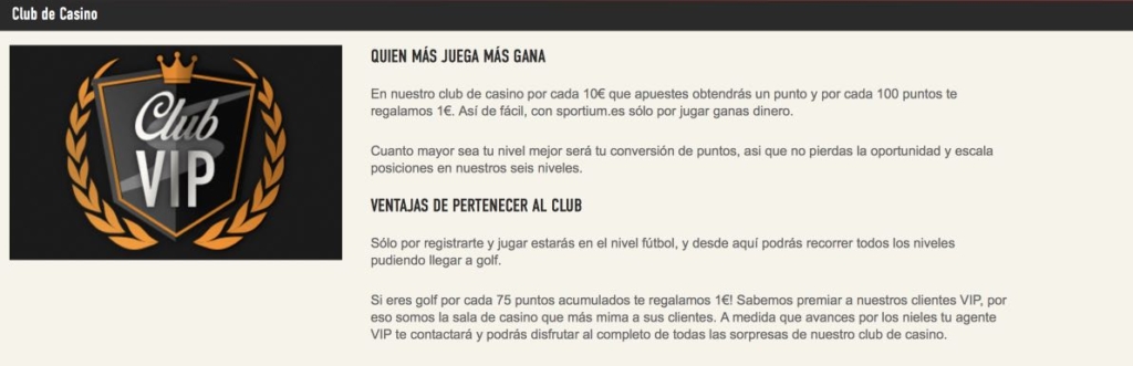 Sportium Casino Club VIP