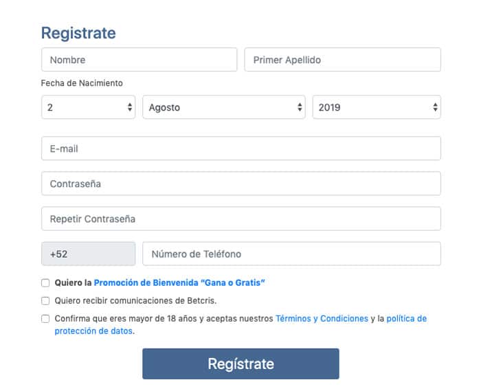 Betcris Apuestas Bono Registro