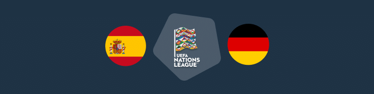 Cabecera del partido España vs Alemania de la UEFA Nations League