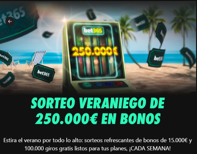 Promociones slots bet365 septiembre