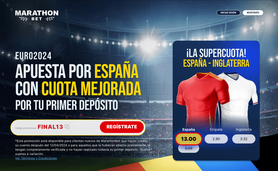 Supercuota para el España vs Inglaterra final de la Eurocopa
