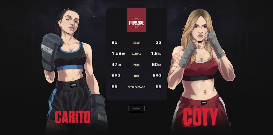 Imagen pelea Carito vs Coty Romero - Parense de Manos 3