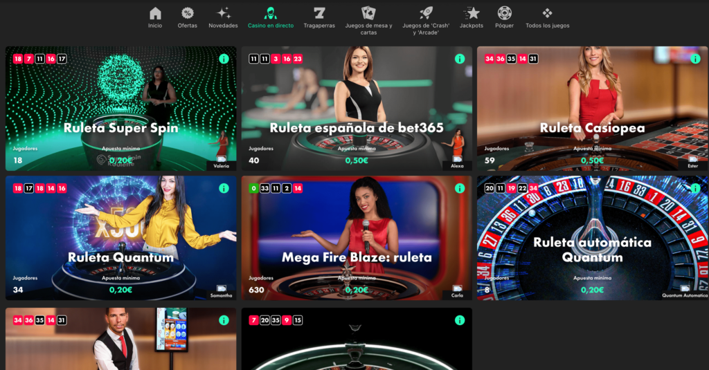casino en vivo bet365