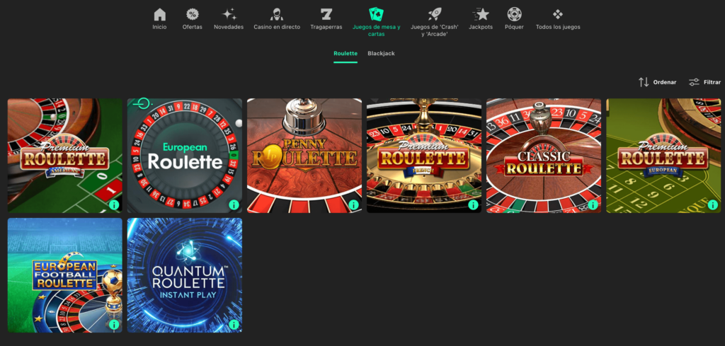 blackjack y ruleta en bet365 casino