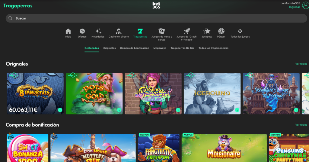 tragaperras en bet365 casino