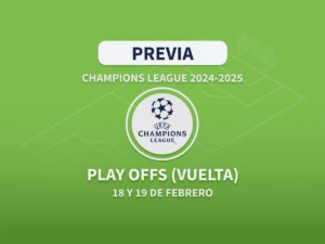 Imagen destacada previa de apuestas partidos de la vuelta de playoffs eliminatorios de Champions League 2024-2025