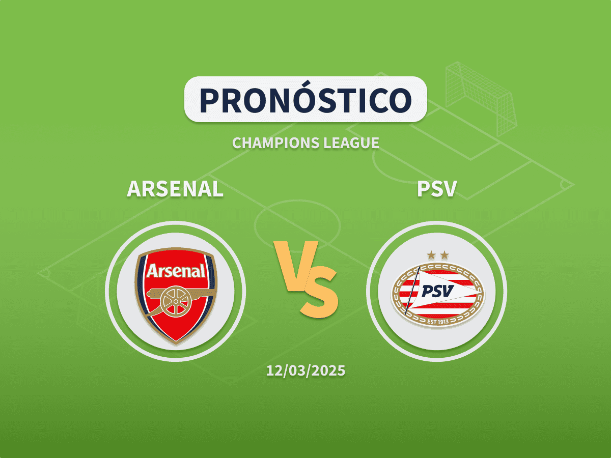 Imagen destacada pronóstico de apuestas entre el Arsenal y el PSV de Octavos de Champions League