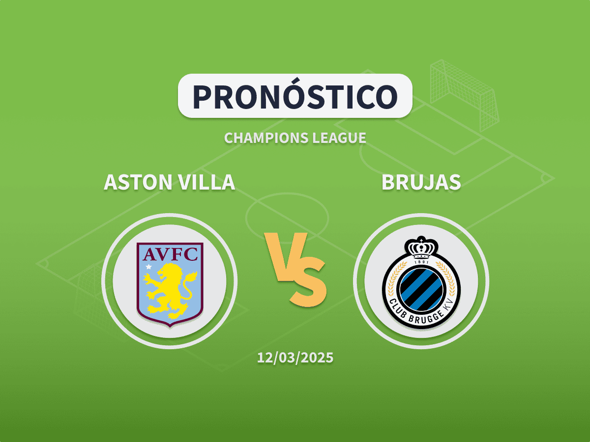Imagen destacada pronóstico de apuestas entre el Aston Villa y el Brujas de Octavos de Champions League