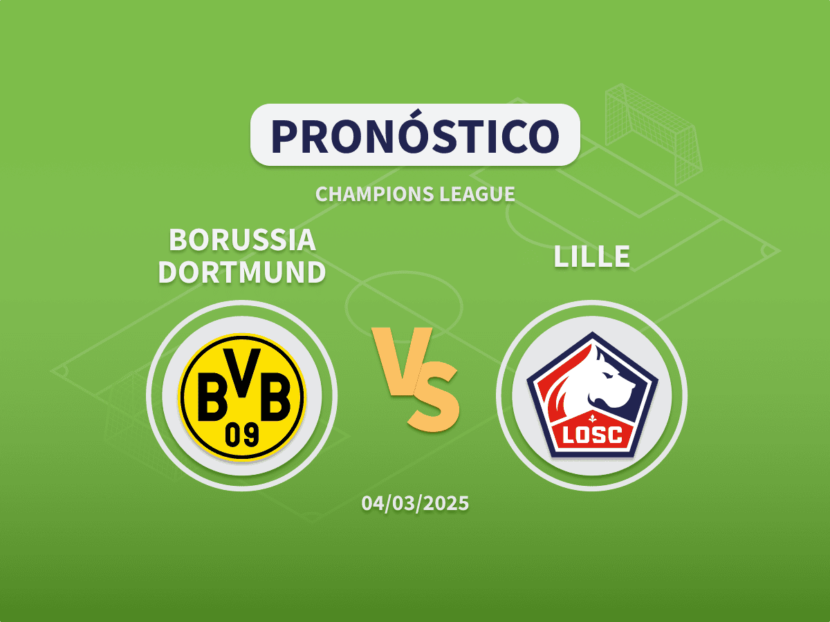 Imagen destacada pronóstico de apuestas entre el Borussia Dortmund y el Lille de Octavos de Champions League