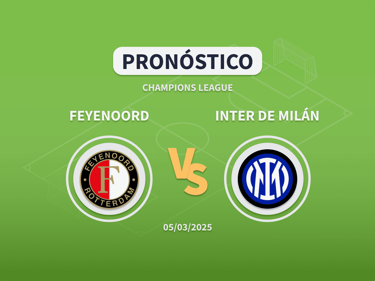 Imagen destacada pronóstico de apuestas entre el Feyenoord y el Inter de Milan de Octavos de Champions League
