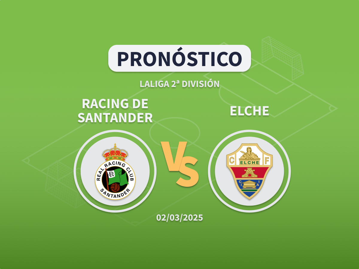 Imagen destacada pronóstico de apuestas entre el Racing de Santander y el Elche de LaLiga Hypermotion - Segunda División