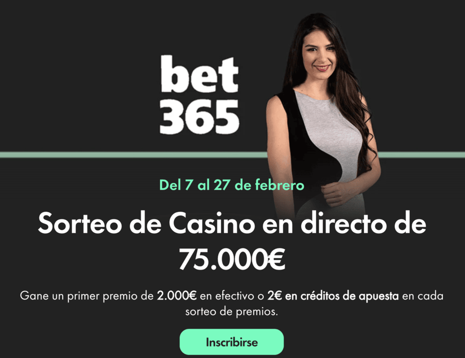 sorteo de casino en vivo de bet365 febrero 2025