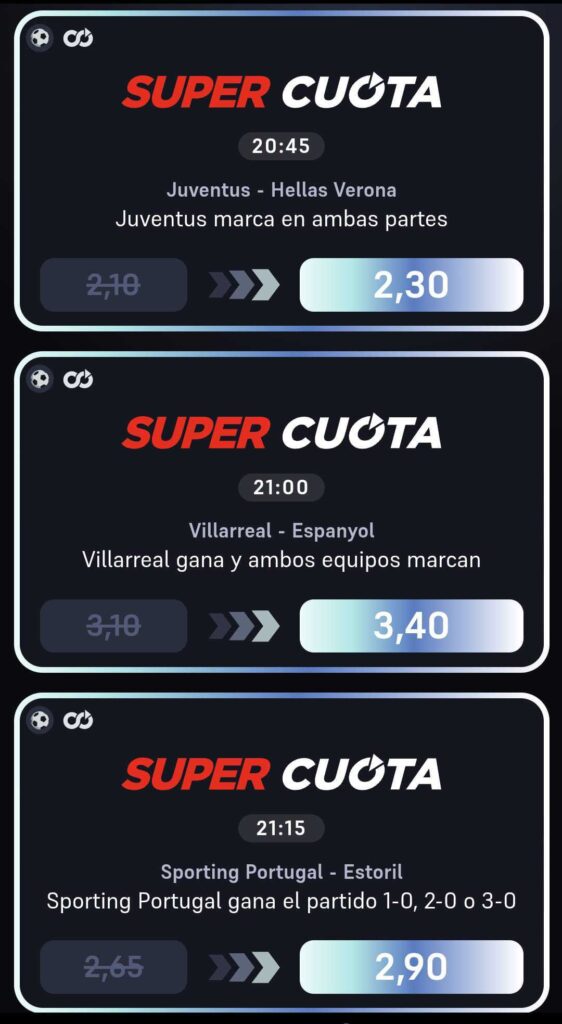 Supercuota Winamax plateada