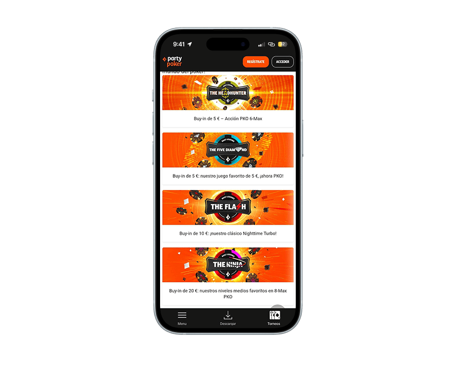 partypoker vista previa movil 2