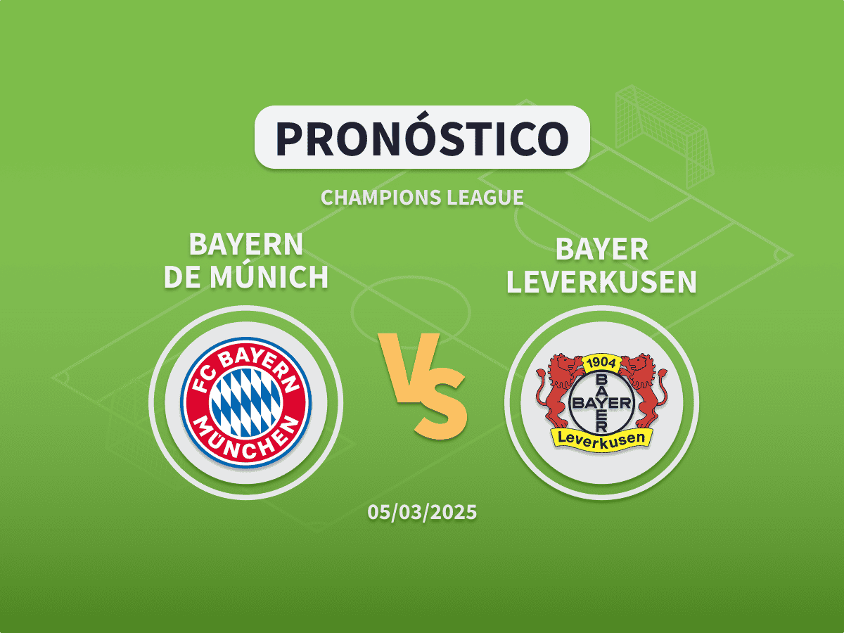 Imagen destacada pronóstico de apuestas entre el Bayern de Munich y el Bayer Leverkusen de Octavos de Champions League
