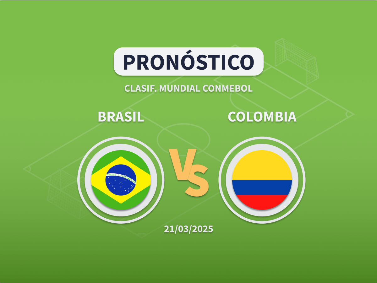 Imagen destacada pronóstico de apuestas entre Brasil y Colombia de la Clasificación al Mundial 2026 de la CONMEBOL