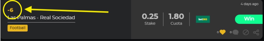 Captura estadísticas de tipsters - ejemplo de la plataforma bet2earn