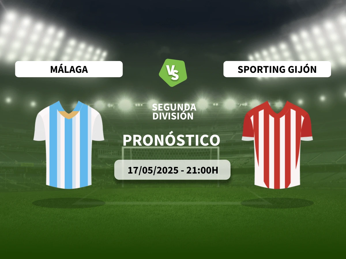Pronóstico al Malaga CF vs Sporting de Gijón (17/05/25) | LaLiga Hypermotion