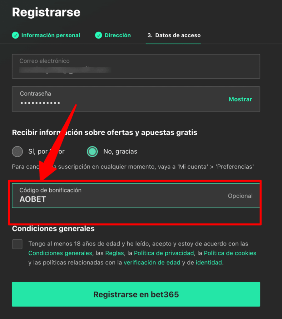 bet365 reclamar codigos promocionales bono