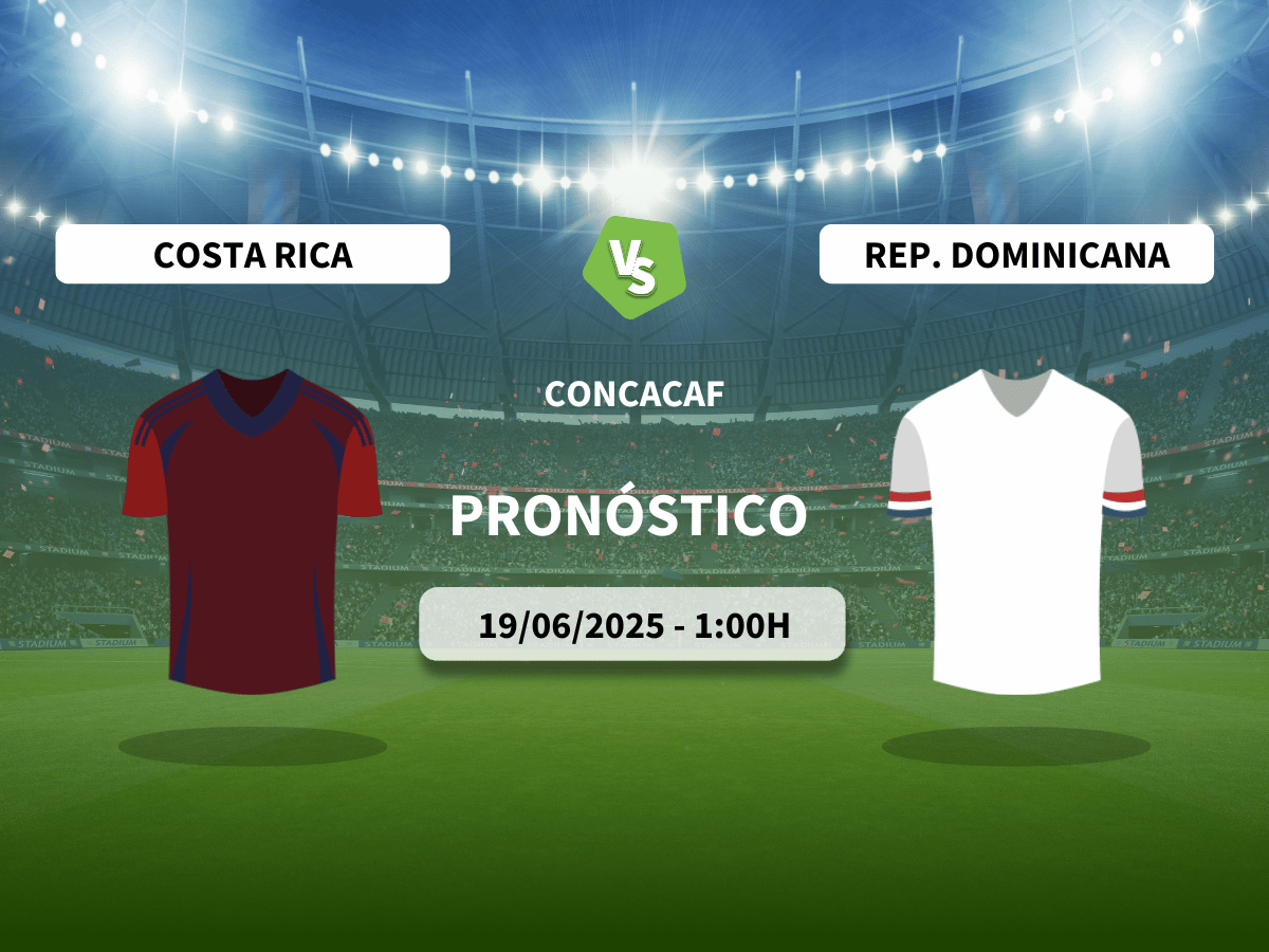 Pronóstico CONCACAF Costa Rica vs República Dominicana (19/06/2025)
