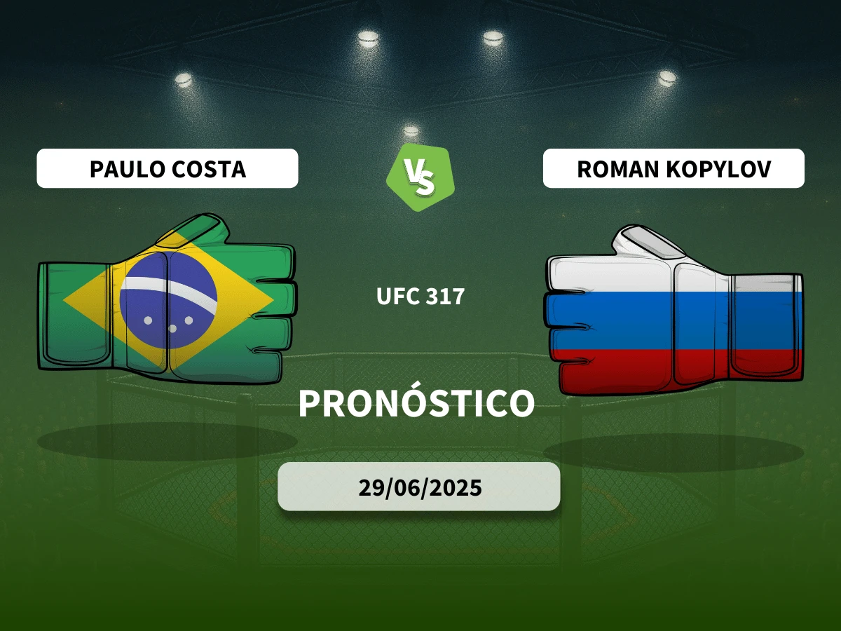 Pronóstico Paulo Costa vs Roman Kopylov (29/06/25) | Pelea / Peso Medio