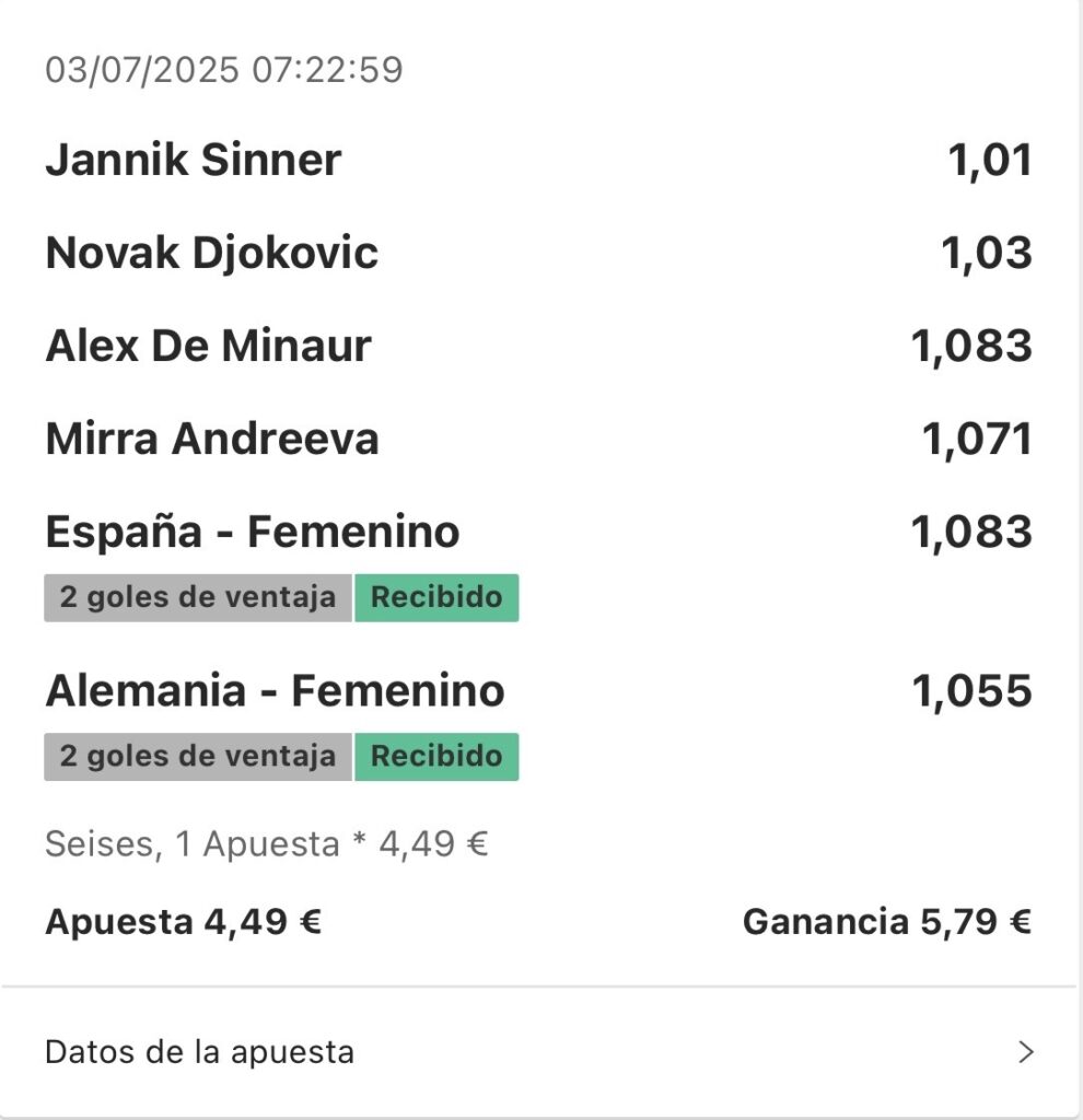 Captura ticket de apuesta bet354 ejemplo pago anticipado 2 goles de ventaja