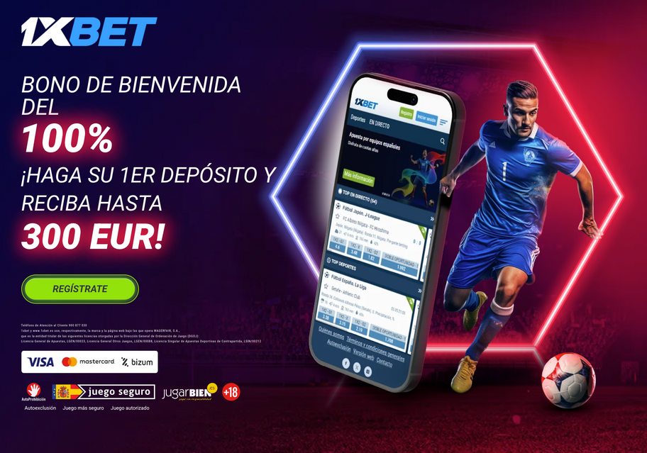 bono de bienvenida 1xbet apuestas deportivas en españa