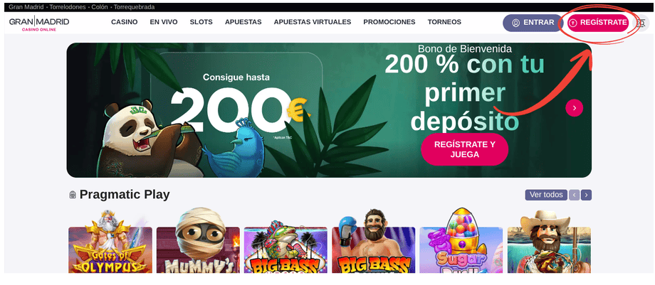 registro en casino gran madrid paso 1