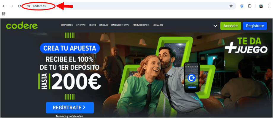 registro en codere paso 1