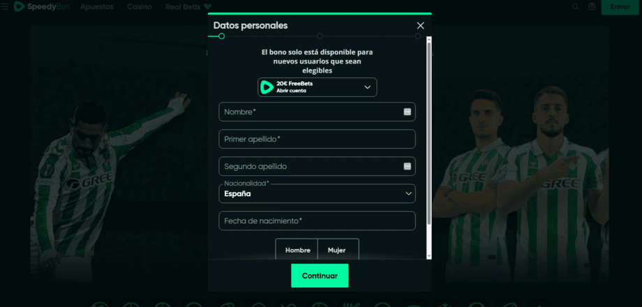 registro speedybet paso 5
