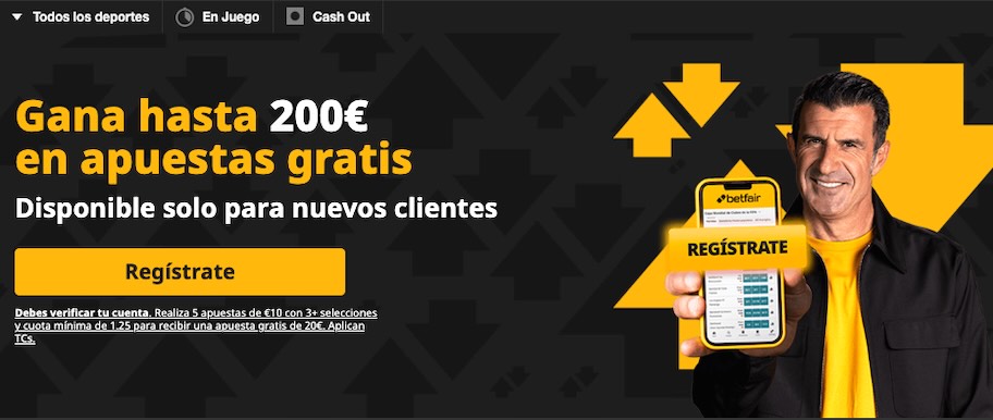 Bono betfair hasta 200€ apuestas gratis
