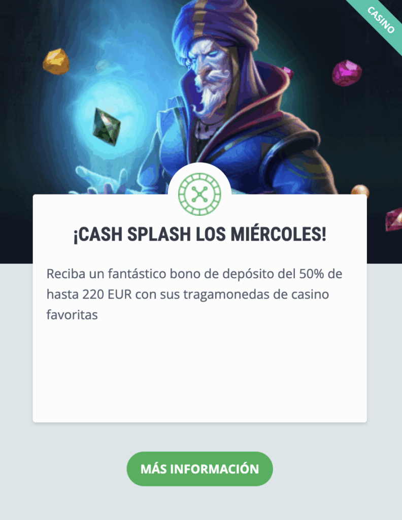 22bet casino promocion cash splash
