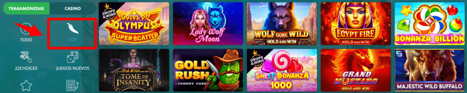 22bet casino slots populares