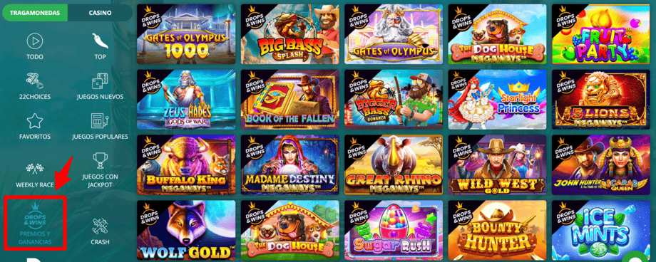 22bet casino tragamonedas drops wins
