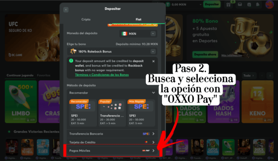 depósitos con oxxo pay paso 2