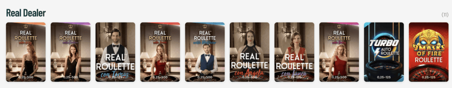 paf casino ruletas real dealer