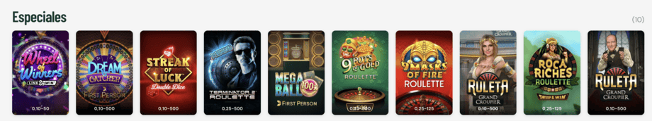 paf casino seccion ruletas especiales