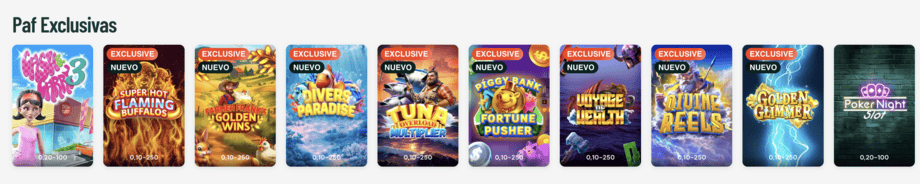 paf casino slots exclusivas