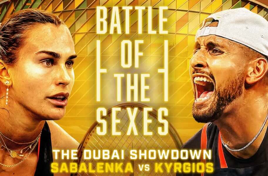 Imagen del partido entre Aryna Sabalenka y Nick Kyrgios - Apuestas Batalla de los Sexos