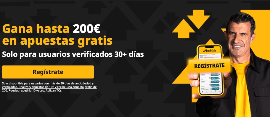 Imagen bono de bienvenida de Betfair - Luis Figo