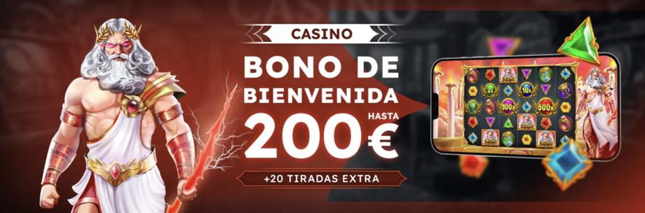 Interfaz del área de bonificaciones de Casino Barcelona Online mostrando las opciones de bono de bienvenida