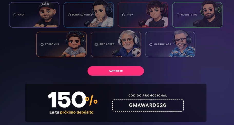 Imagen Código de Bono Casino Gran Madrid - Promo Streamer del Año